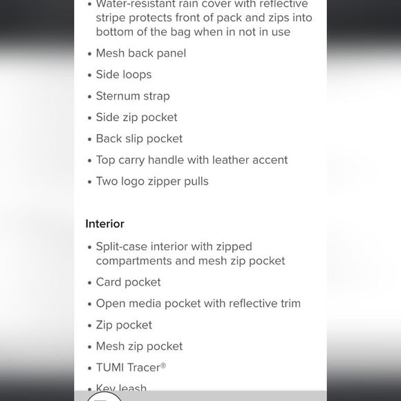 Tumi Tahoe View Splitpack Backpack - Picture 9 of 15